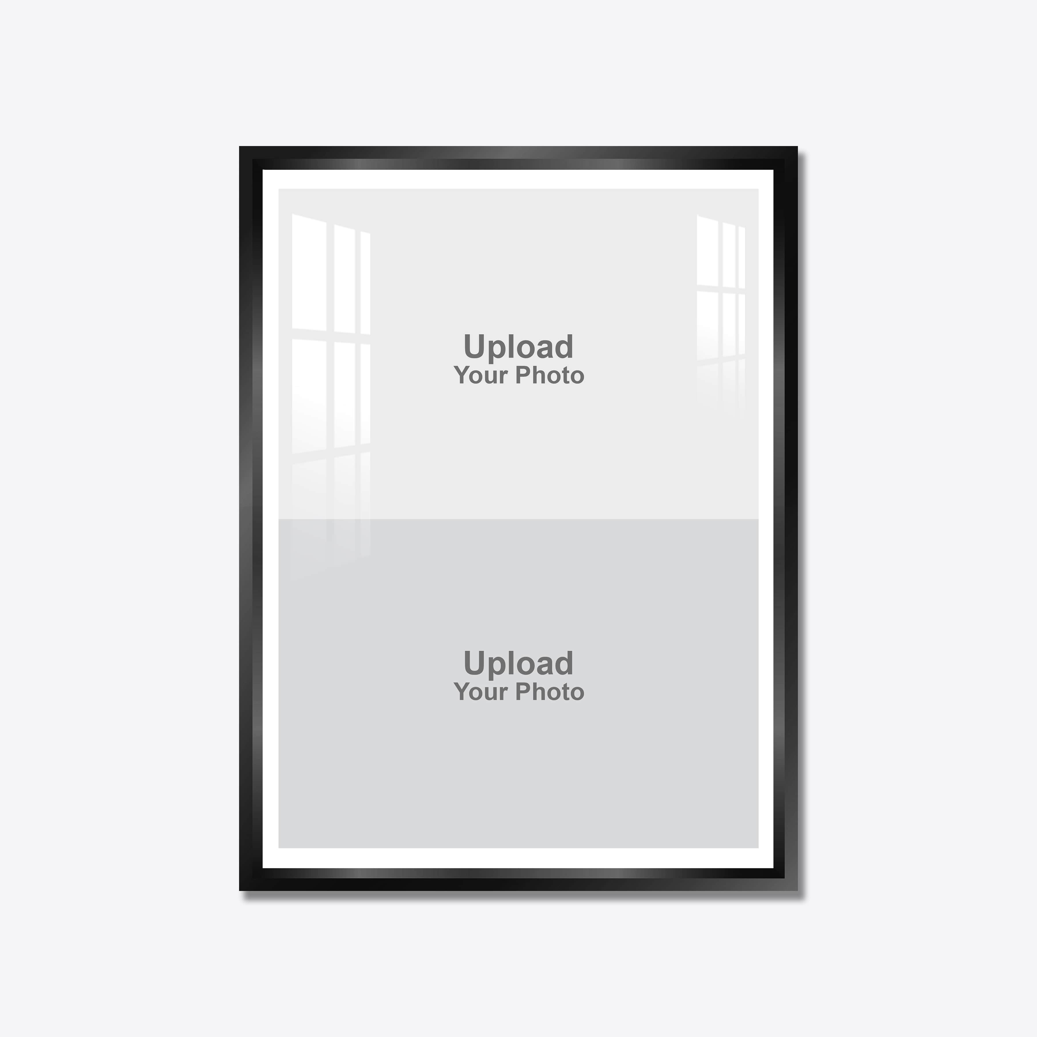 Aluminium Framed Acrylic Photo - Portrait 2 Pics Collage Black - Image 1