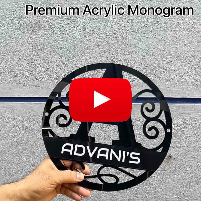 Acrylic Monogram Round Name plate / Sign - Image 1
