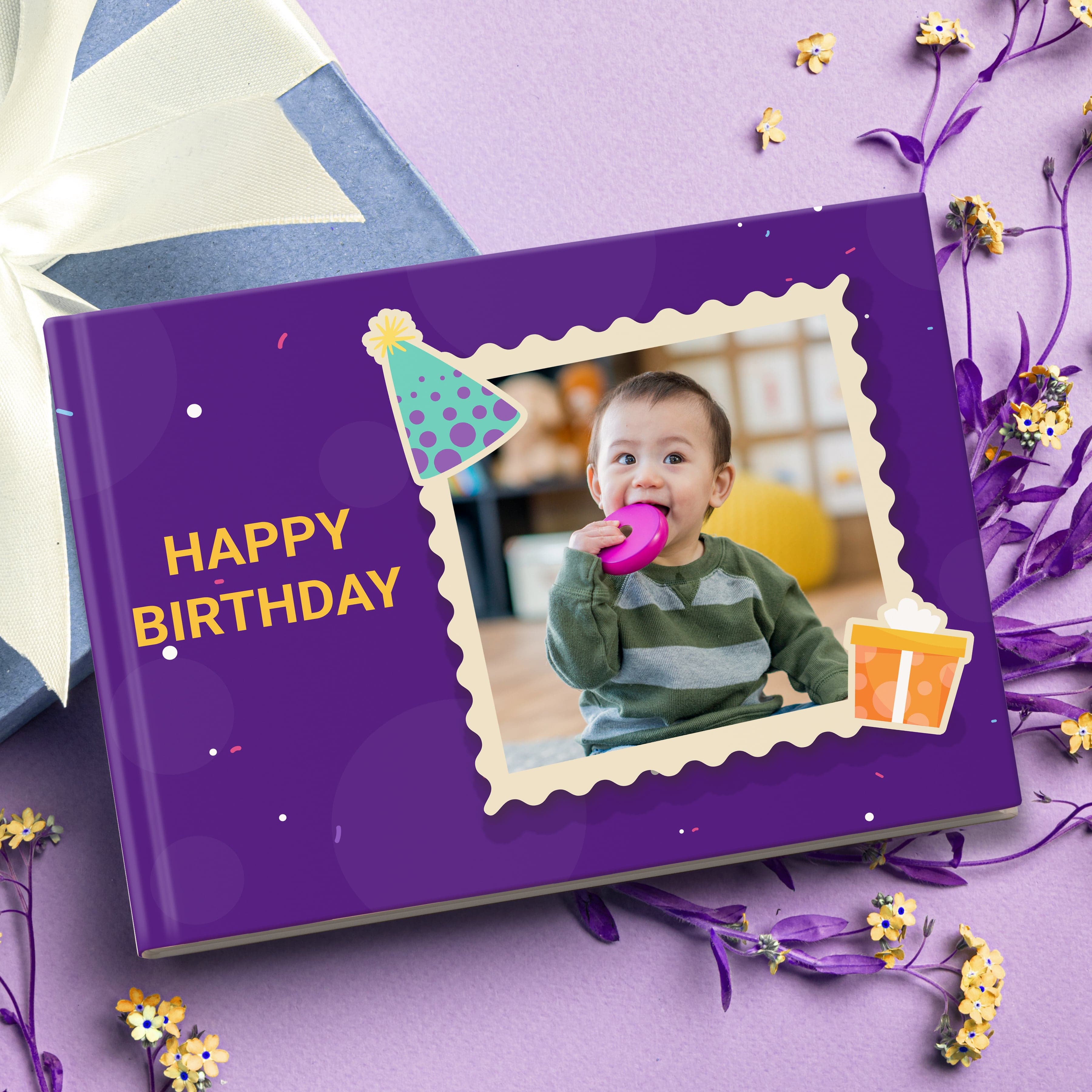 Birthday Photo Book Purple - Image 1