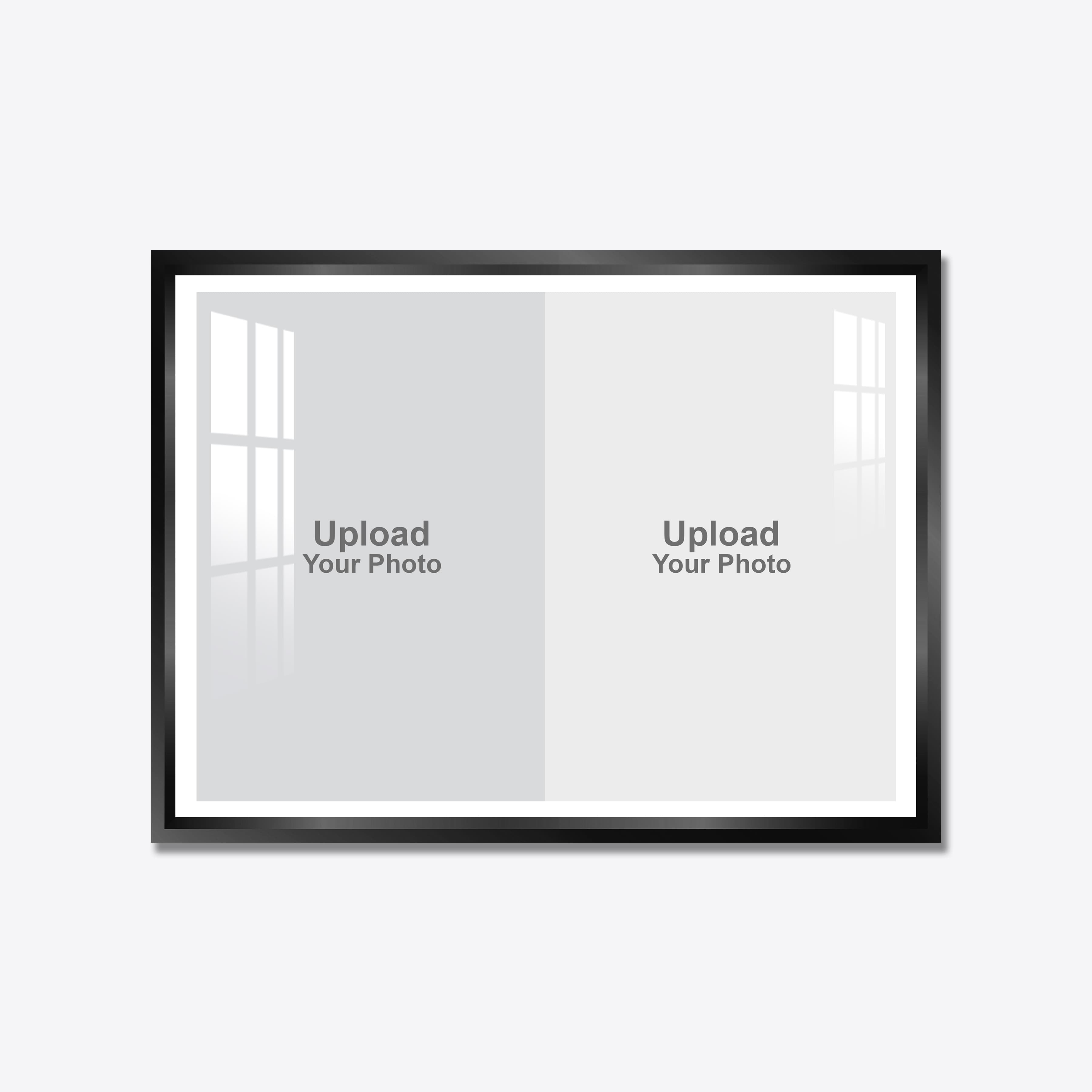 Aluminium Framed Acrylic Photo - Landscape 2 Pics Collage Black - Image 1