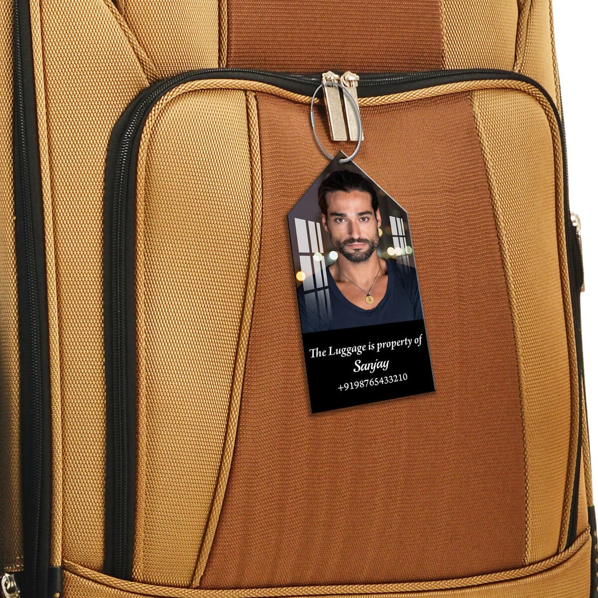 Heart Personalised Acrylic Photo Luggage Tag - Image 1